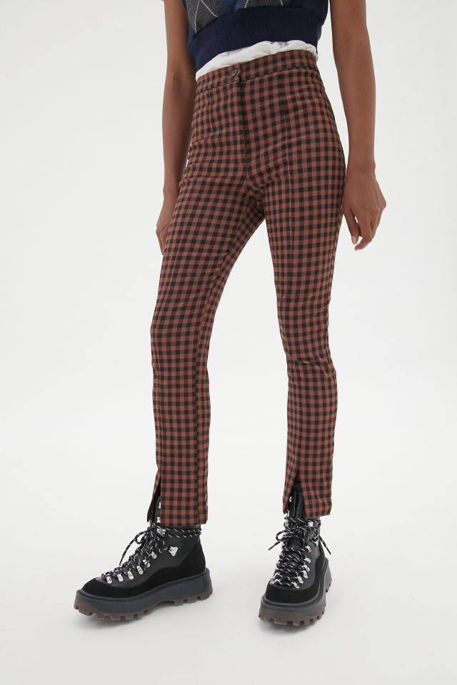 UO Tessa Plaid Notched Pant #1