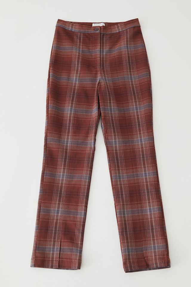 UO Tessa Plaid Notched Cropped Pant #5