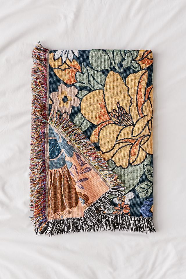 Valley Cruise Press Midnight Bloom Woven Throw Blanket