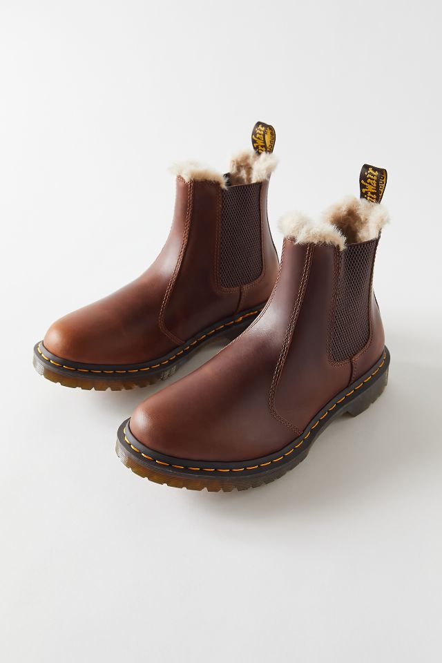 Dr. Martens 2976 Leonore Butterscotch Faux Fur-Lined Chelsea Boot #1