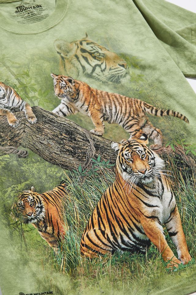 The Mountain Wild Tiger Collage Orange Tigers Stripes Animal Adult T-Shirt  S-5X