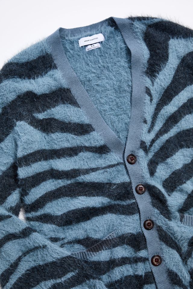 UO Fuzzy Tiger Print Cardigan #1