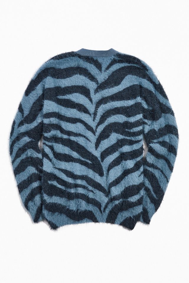 UO Fuzzy Tiger Print Cardigan #3