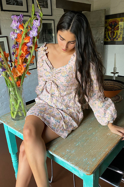 Sister Jane Rose Garden Ruched Mini Dress | Urban Outfitters Canada