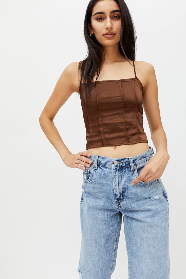 Motel Cosey Satin Lace-Up Cami #3