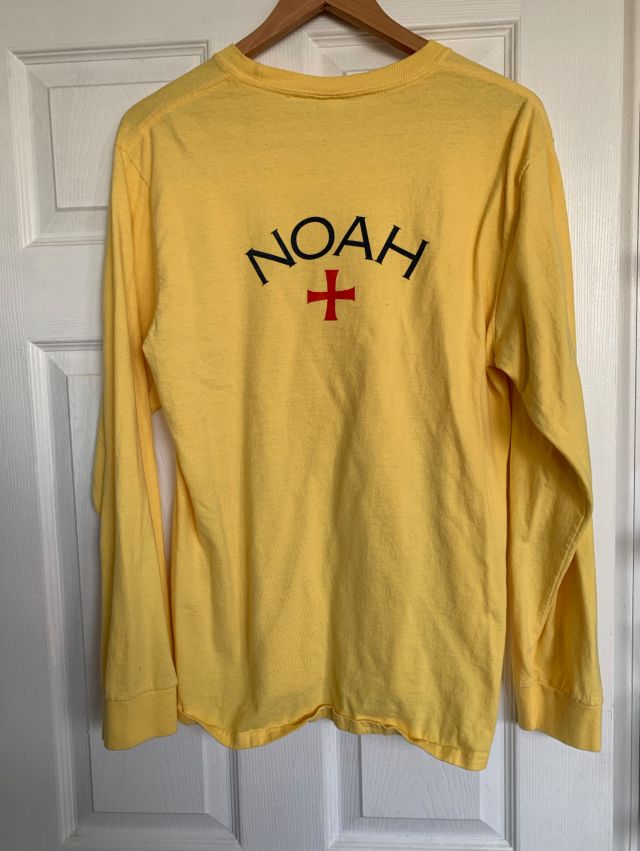 Noah Logo Tee Long Sleeve Yellow Mens Medium 100% Cotton