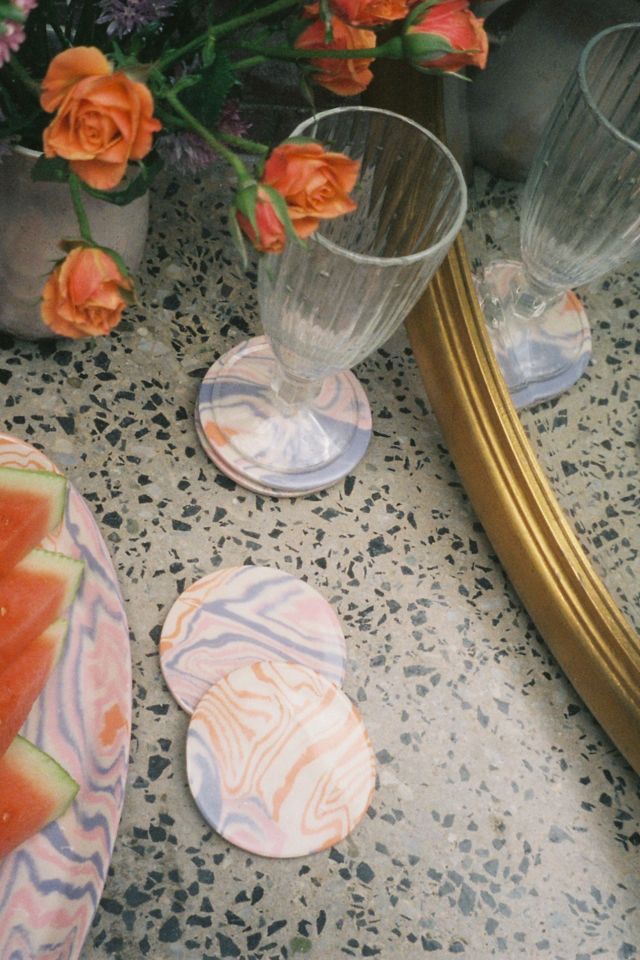 Cloud Nine Clay Handmade Nerikomi Coaster Set