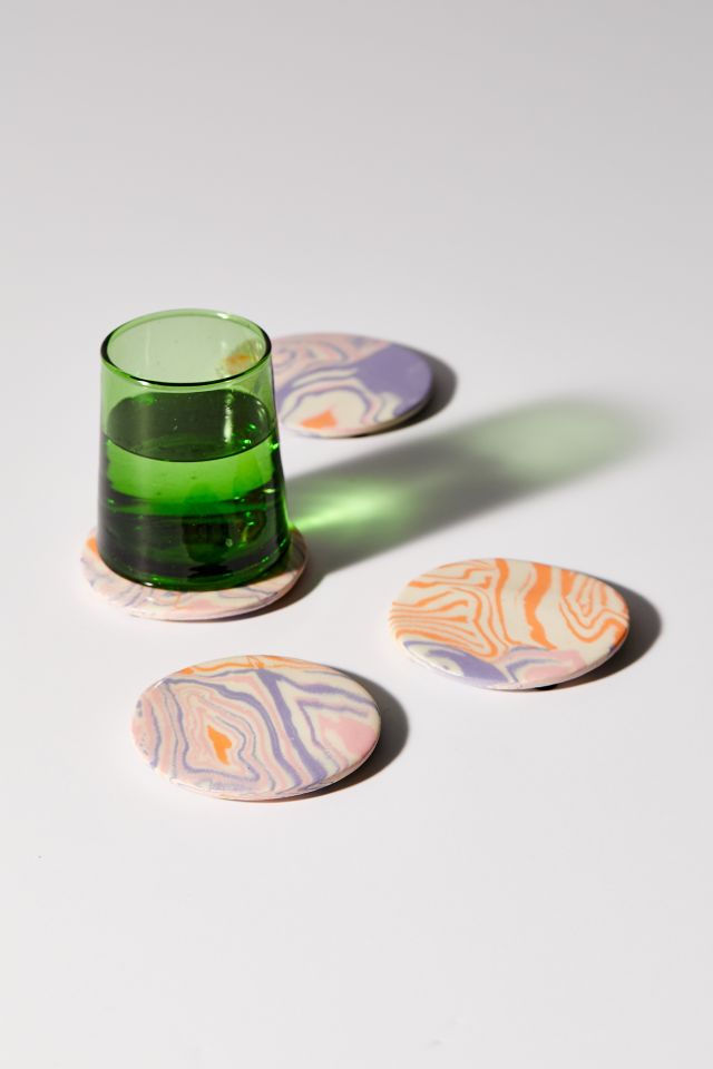 Cloud Nine Clay Handmade Nerikomi Coaster Set #1