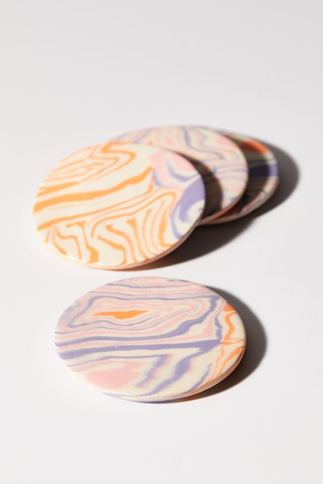 Cloud Nine Clay Handmade Nerikomi Coaster Set #2
