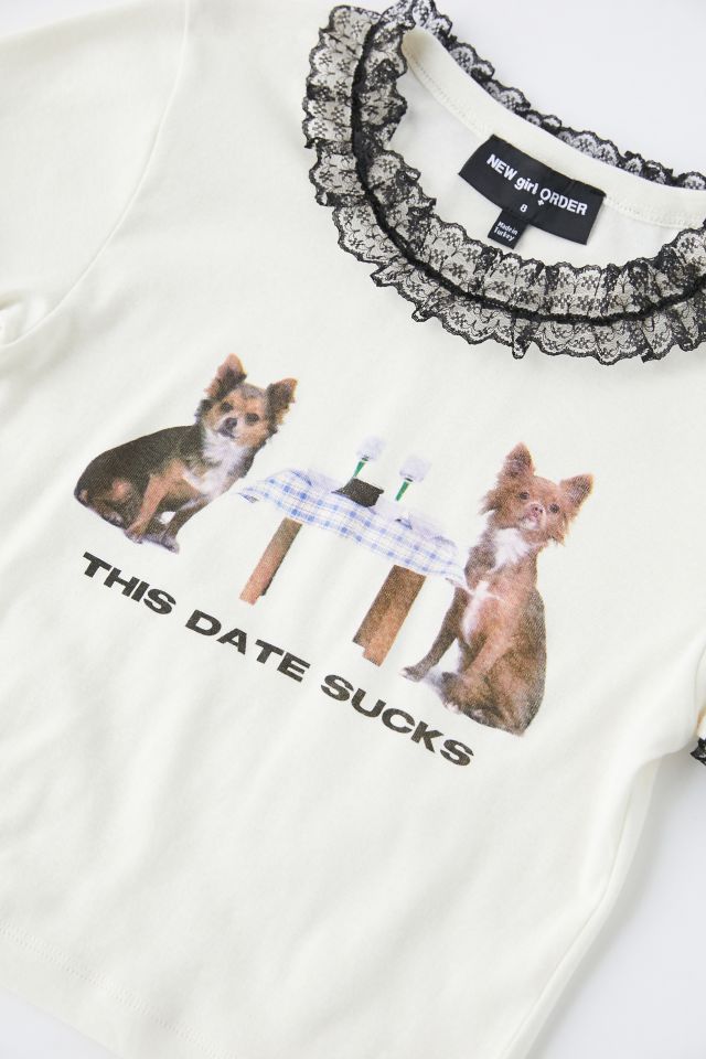 NEW girl ORDER This Date Sucks Cropped Tee