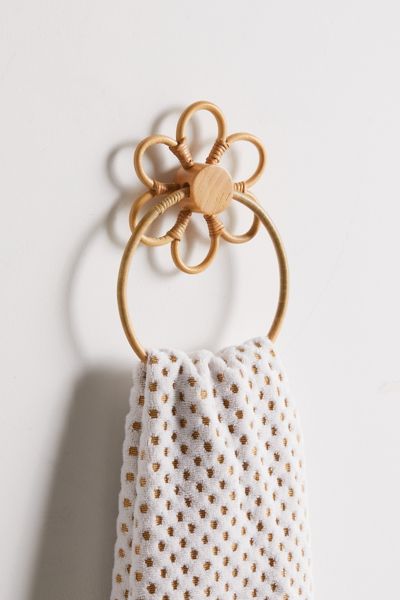 Daisy Rattan Towel Ring | Urban Outfitters