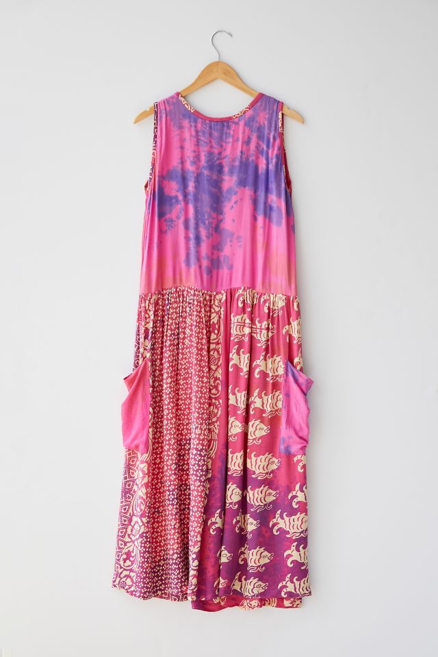 Vintage Pink Tie-Dye Midi Dress  #2