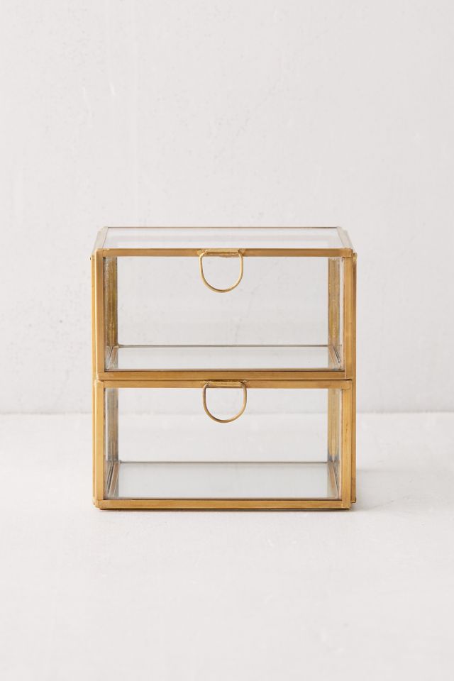2-Drawer Glass Jewelry Box #1