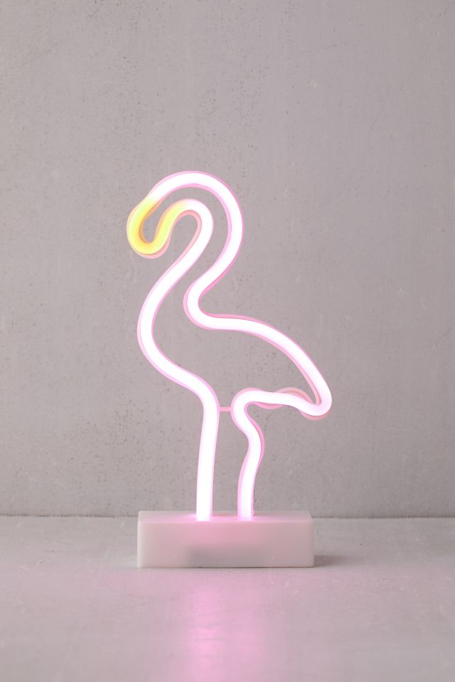 Lampe de table fluo à DEL flamant #1
