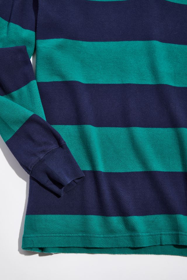 Vintage Green And Navy Stripe Rugby Shirt  #2