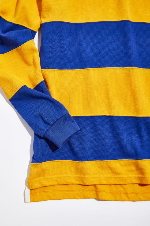Vintage Blue And Yellow Stripe Rugby Shirt  #2