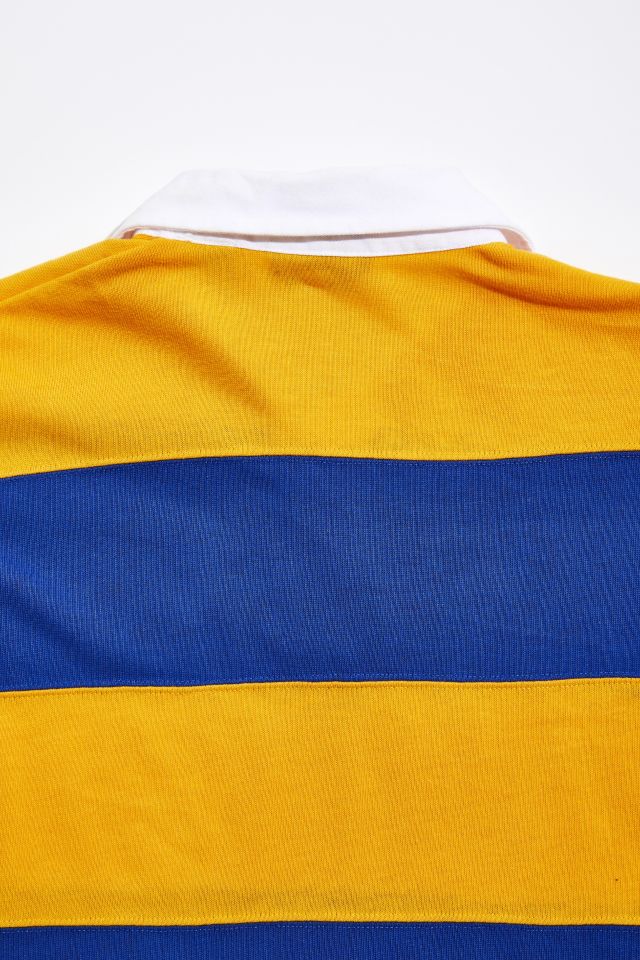Vintage Blue And Yellow Stripe Rugby Shirt  #3