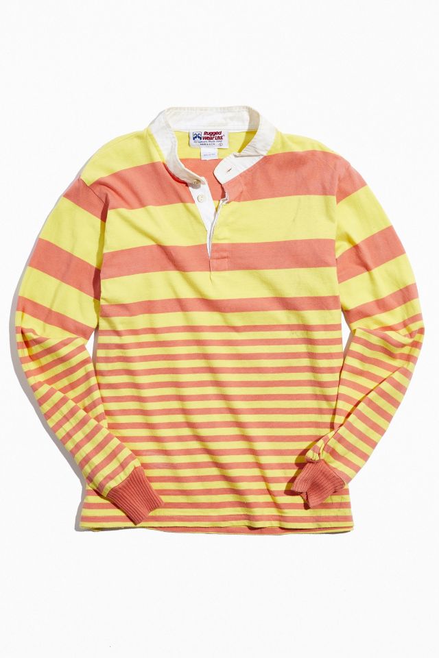 Vintage Peach And Yellow Stripe Rugby Shirt | Urban Outfitters