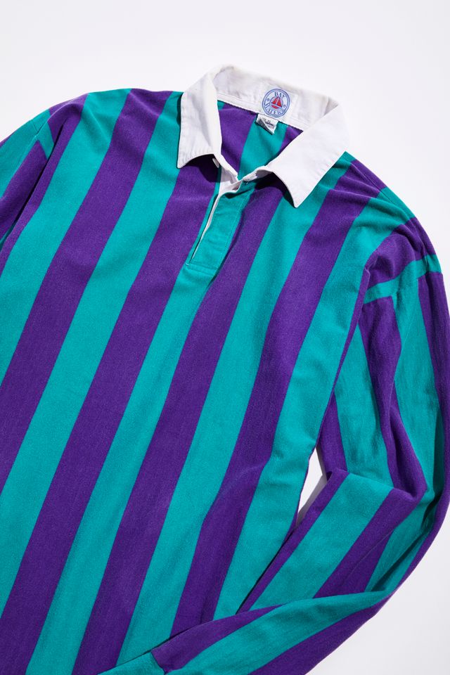 Vintage Blue Vertical Stripe Rugby Shirt Urban Outfitters