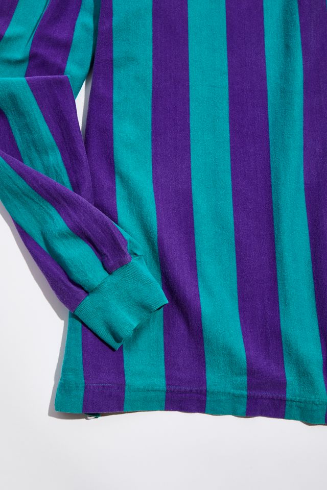 Vintage Blue Vertical Stripe Rugby Shirt Urban Outfitters
