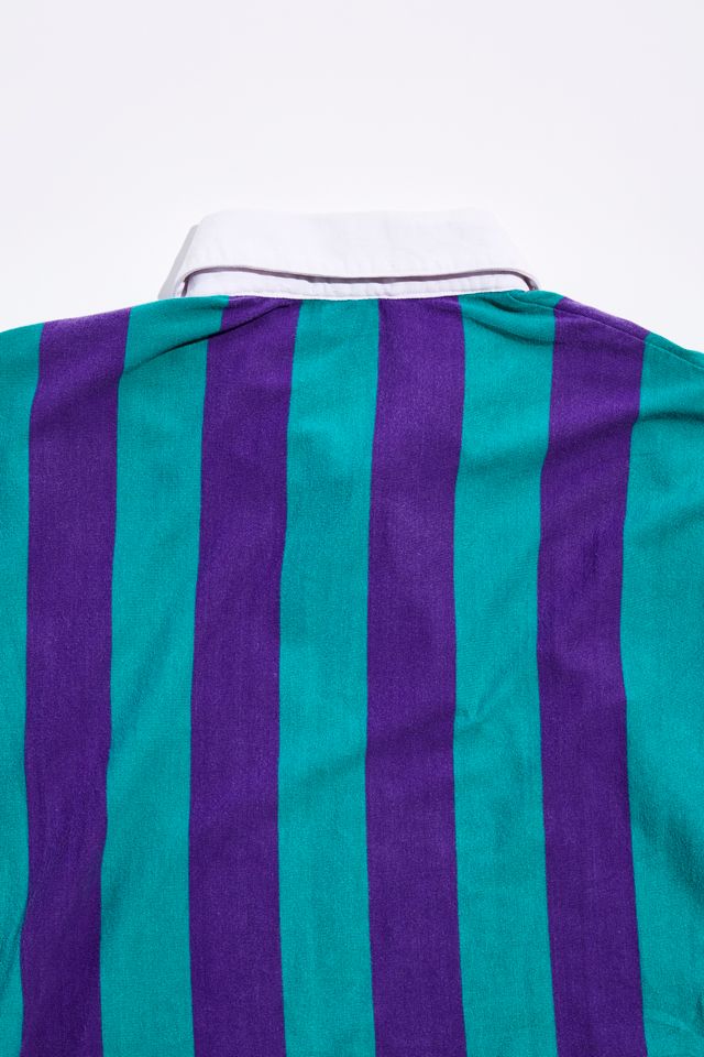 Vintage Blue Vertical Stripe Rugby Shirt  #3
