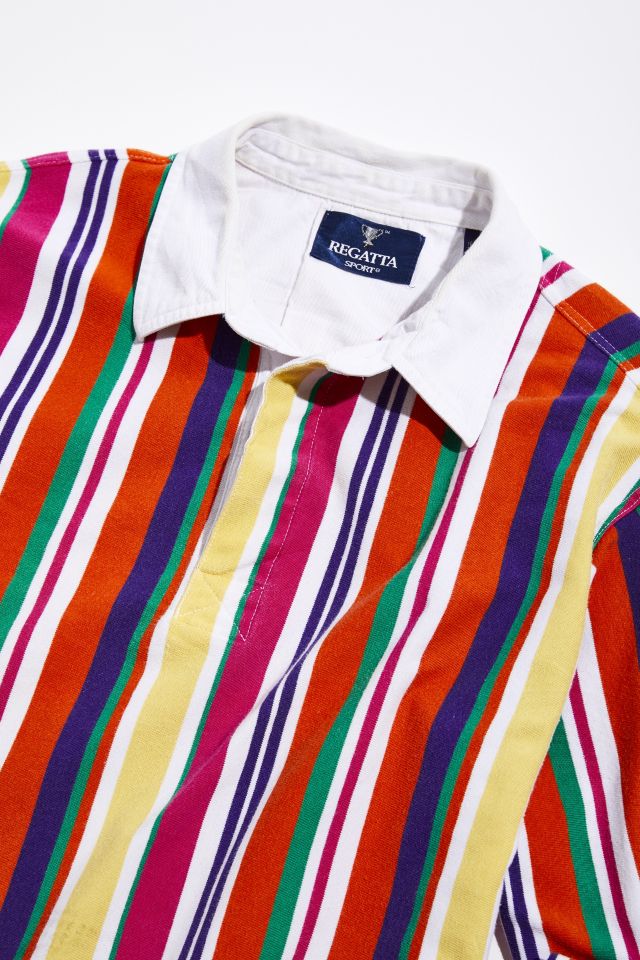 Vintage Red Vertical Stripe Rugby Shirt  #1