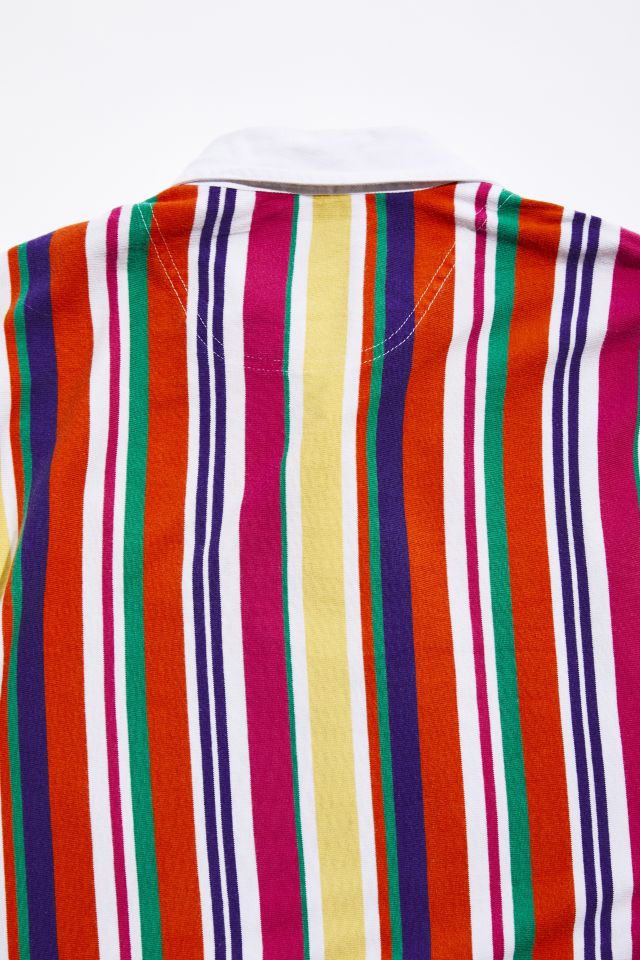 Vintage Red Vertical Stripe Rugby Shirt  #3