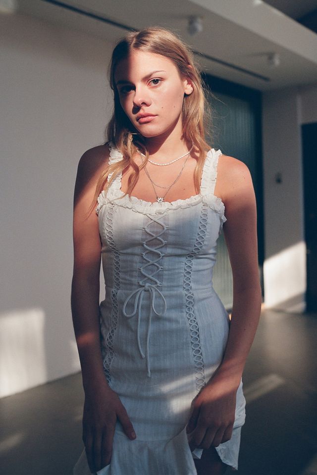 Kiss The Sky Layla Lace-Up Mini Dress | Urban Outfitters