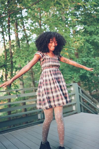 UO Simone Plaid Tie-Back Babydoll Dress | Urban Outfitters