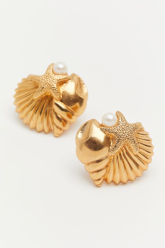Vintage Shell Pearl Clip-On Earrings | Urban Outfitters