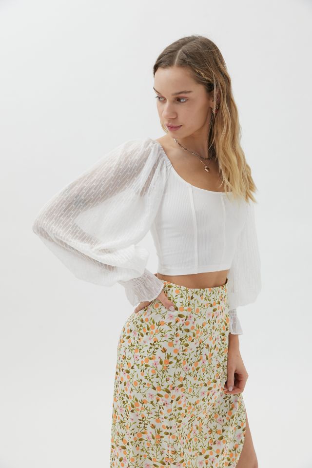 UO Cynthia Clip Dot-Sleeve Top #1