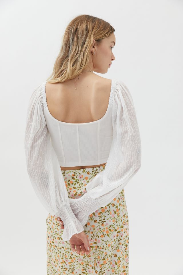 UO Cynthia Clip Dot-Sleeve Top #3