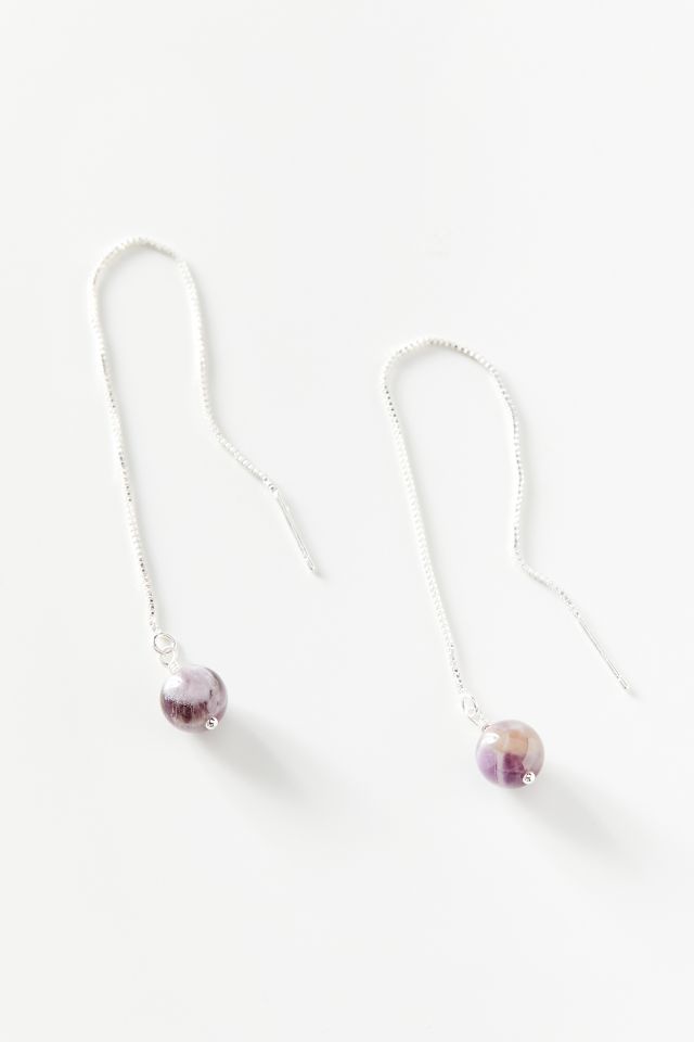 Genuine Stone Threader Earring #1