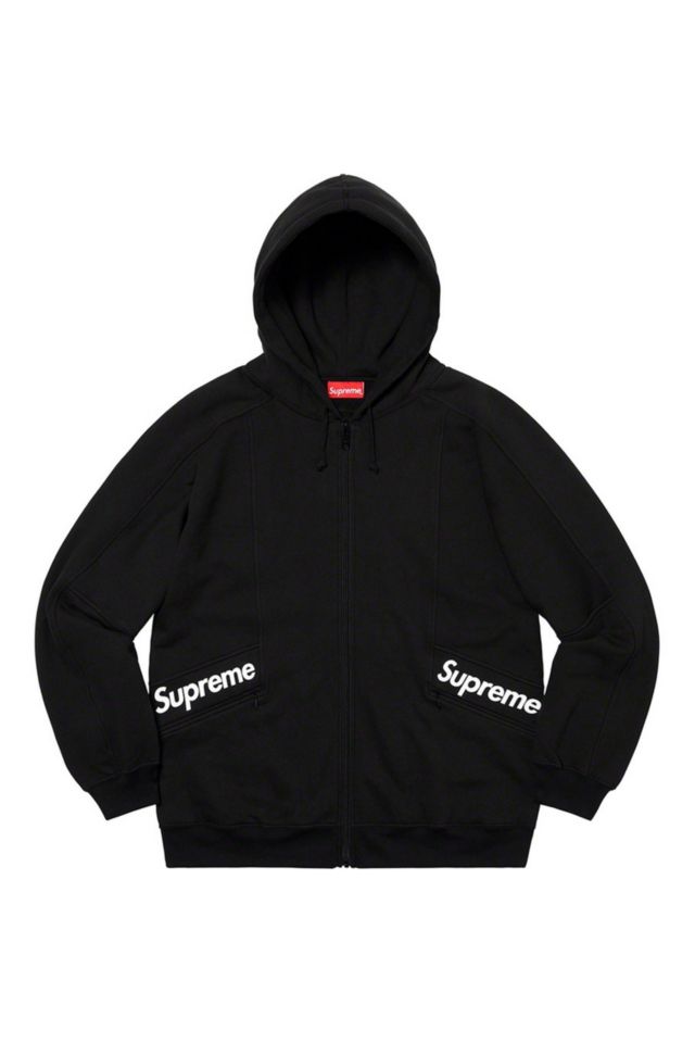 Supreme Color Blocked Zip Up Hooded Sweatshirt