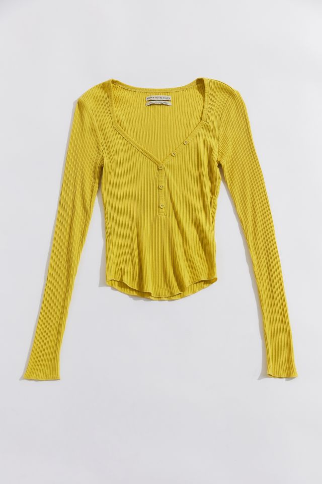 Haut Henley Ajusté Côtelé Angelica UO #3