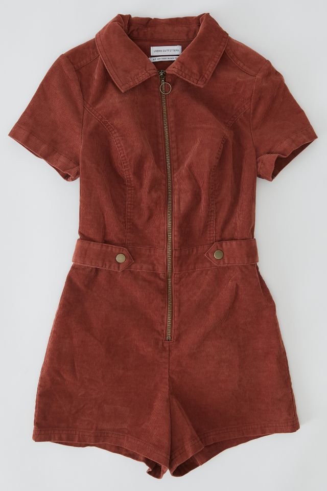 UO Tyson Zip-Front Short Sleeve Romper #3