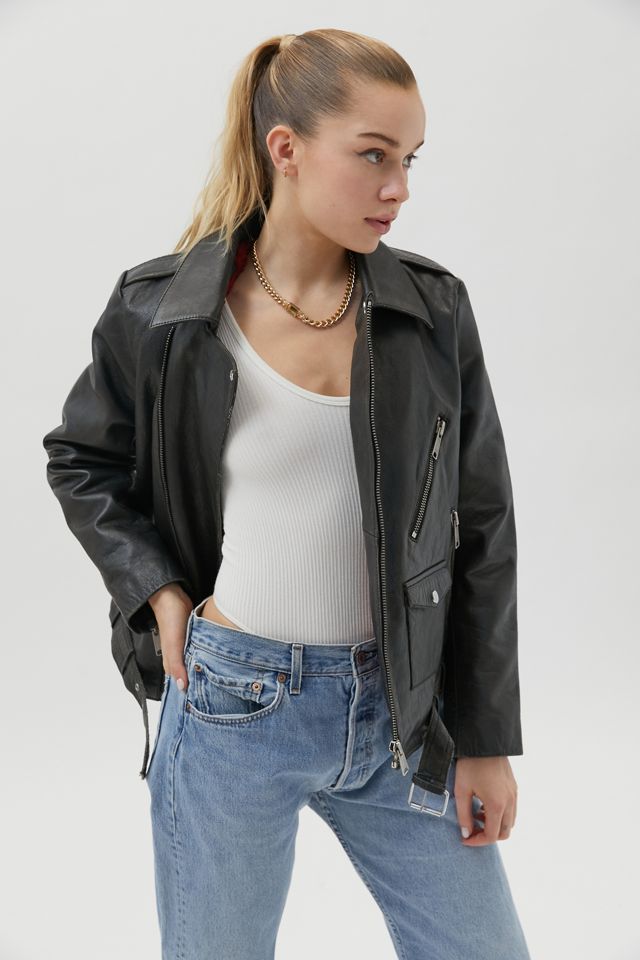 UO Bella Leather Moto Jacket | Urban Outfitters