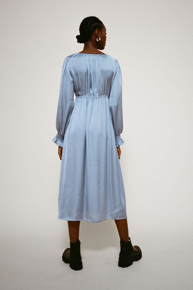knee length dresses for ladies Bambi Smocked Midi Dress in Navy  Madida Clothing