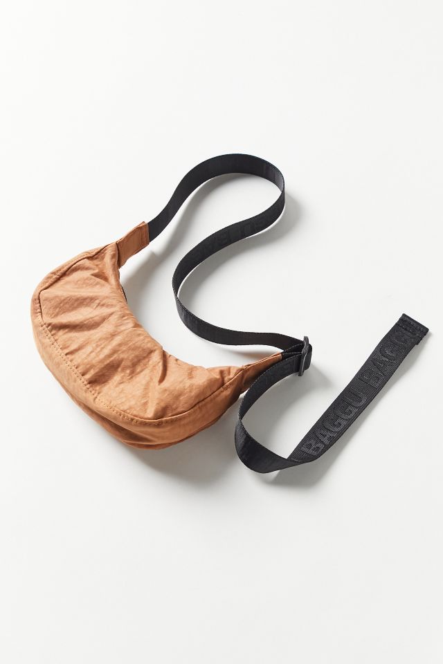 BAGGU Mini Nylon Crescent Bag in Black