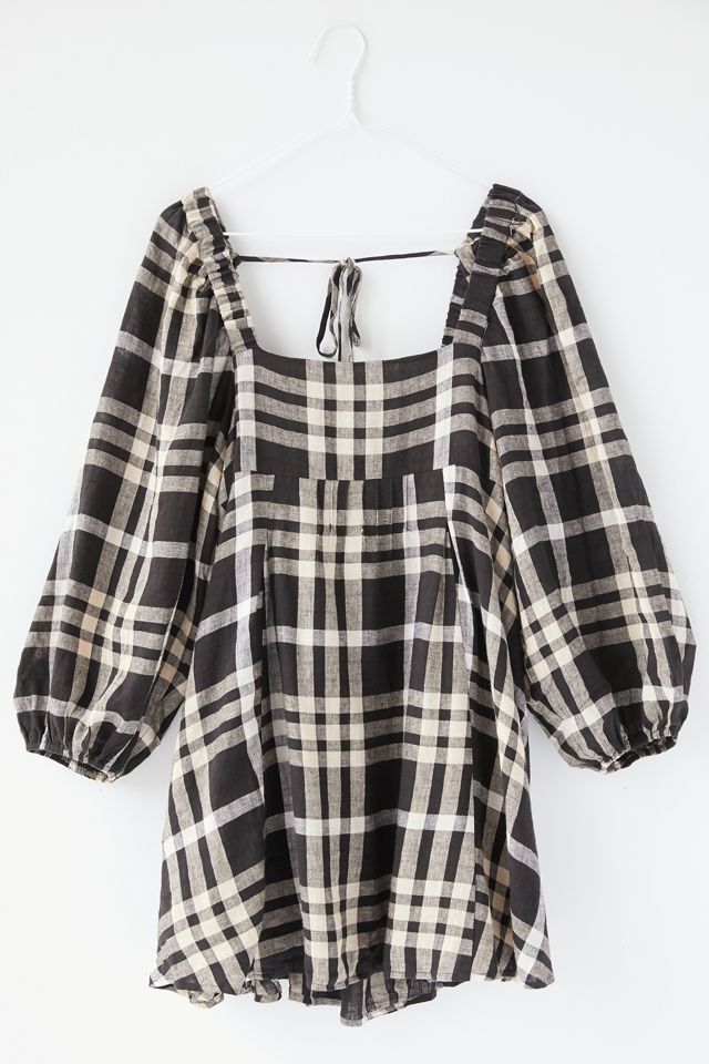 UO Rosie Plaid Short Sleeve Frock Dress #2