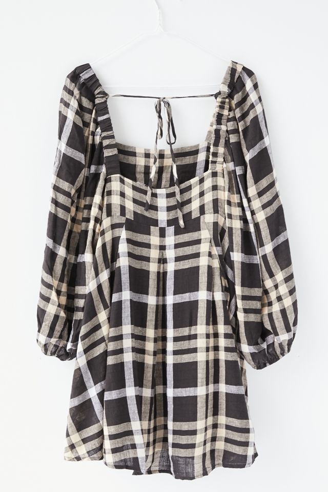 UO Rosie Plaid Short Sleeve Frock Dress #4