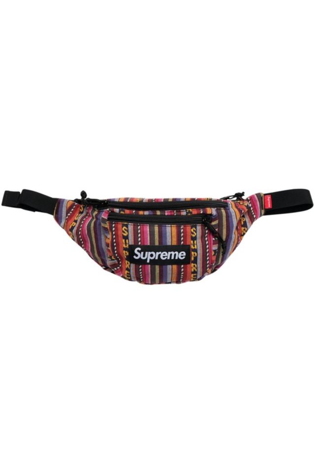 Woven stripe waist bag sale