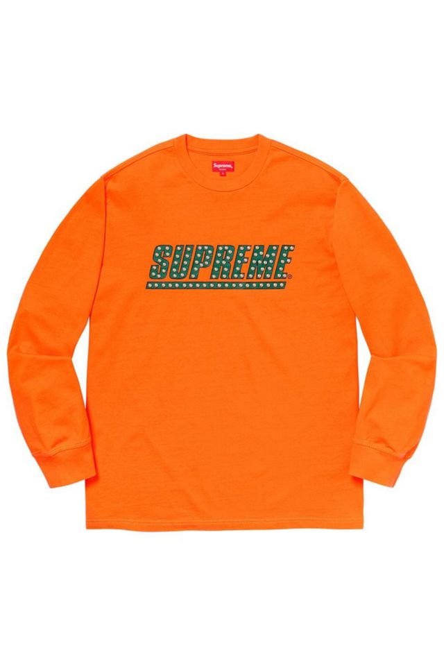 L  supreme  studded L/S TEE orange