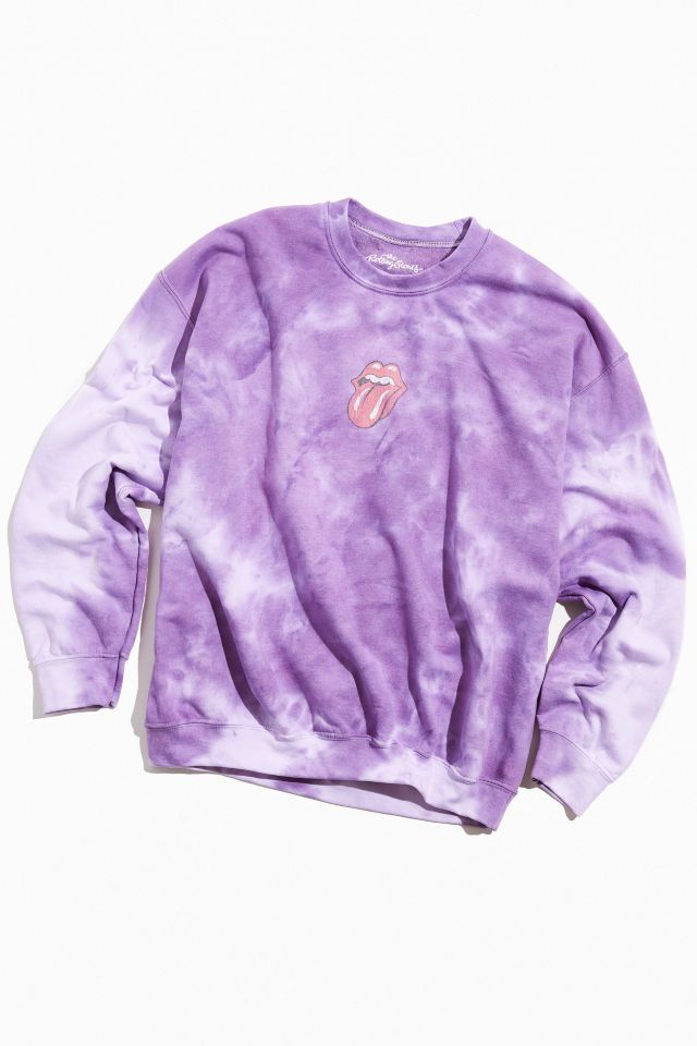 rolling stones tie dye crew neck