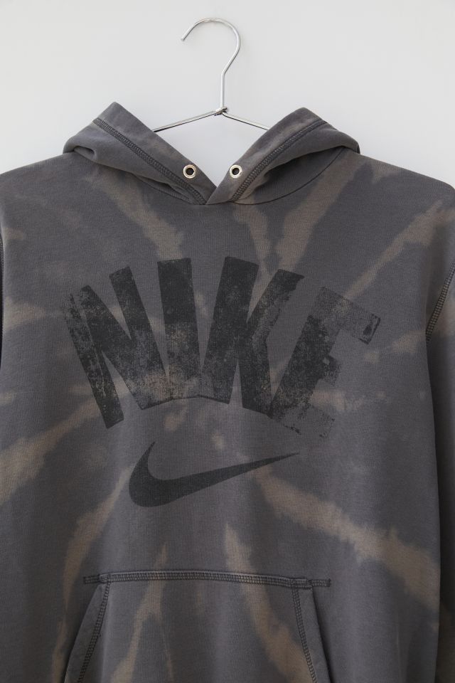 Vintage Nike Grey Tie-Dye Hoodie Sweatshirt #1