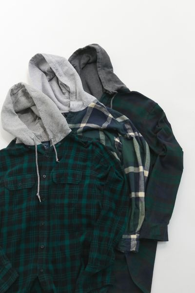 flannel hoodie urban outfitters