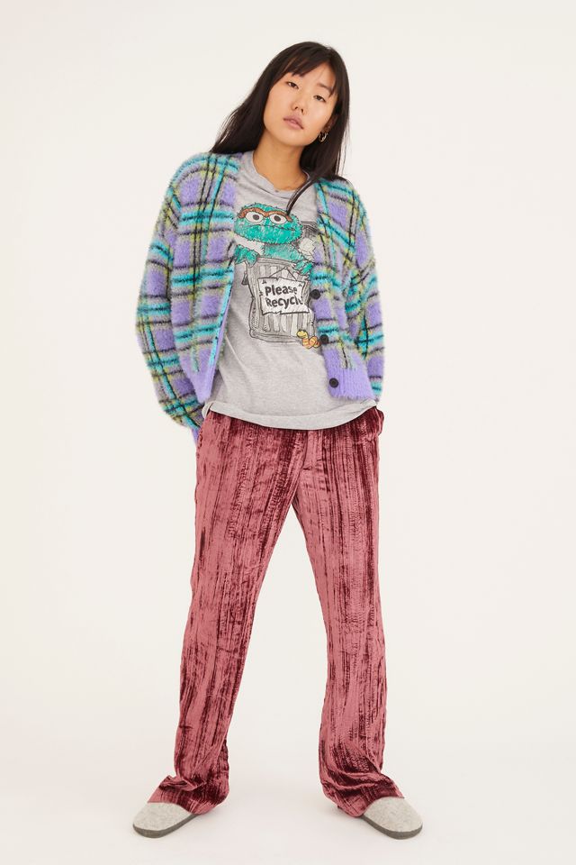 The Ragged Priest Checkered Eyelash Knit Cardigan #1