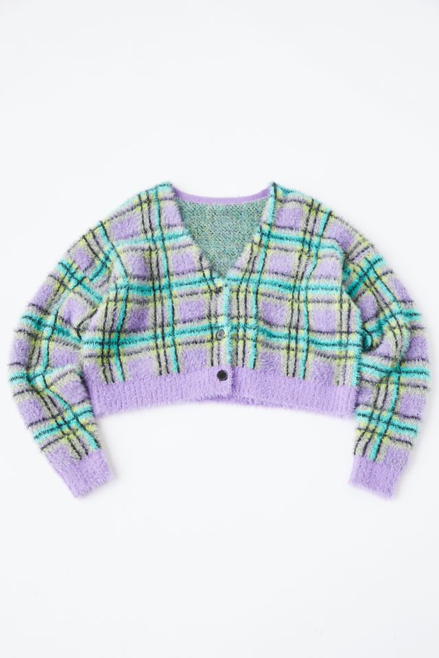 The Ragged Priest Checkered Eyelash Knit Cardigan #2