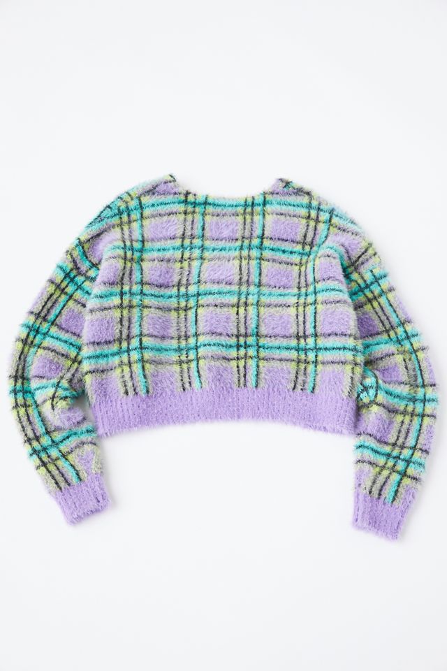 The Ragged Priest Checkered Eyelash Knit Cardigan #4