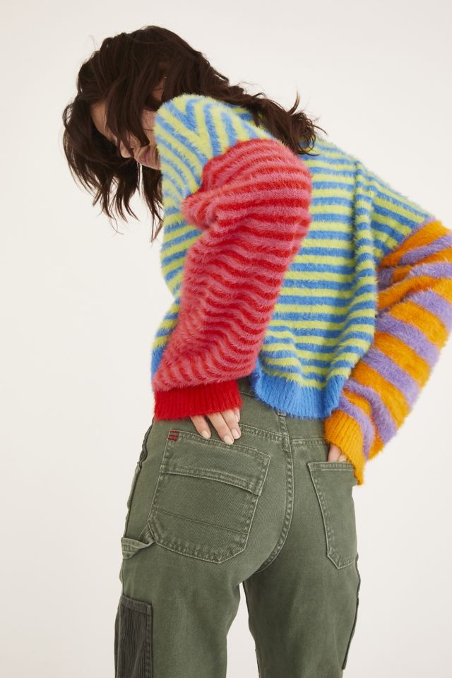 The Ragged Priest Fuzzy Mixed Stripe Sweater #1